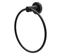 Amig - Bathroom Towel Rail Mod. Gorliz-3 | Wall-Mounted Towel Holder Screws Included | Ø155 x 52 mm | Stainless Steel and Zamak | Matt Black