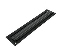 Amig - Letterplate Mailbox | for Indoor and Outdoor Walls or Doors | Brass Mail Collector | 342x73 mm | Letter Slot Size: 246x48 mm | Black Colour