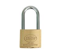 Amig - Brass Padlock with Long Shackle - 20 mm Width - Includes 2 Keys - Hardened Steel Shackle - Ideal for Gym Lockers, Doors, Cabinets, Suitcases