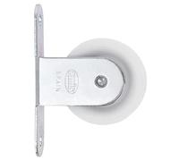 Amig - Clothesline Pulley - Pulley with Plastic Roller - Simple Installation and Secure Fixing - 39 mm - Zinc-Plated Steel - Steel Finish