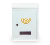 Amig Outdoor Mini Letter Box, Alloy Steel, Size: 29.5 x 21 x 6 cm, Safe Mail, Easy Installation, with 2 Keys, Colour: White