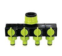 Amig - Connector for 4 Hoses | 1" and 3/4" | Adjustable | with 4 Way Valve and 4 Individual Switches | ABS Plastic | Pistachio Green