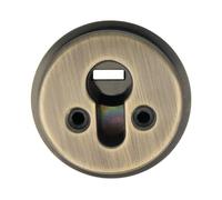 Amig - Cylinder Protector Mod. 30 - Brass - Leather Finish - Solid Outer Ring - Ø65 mm - with Anti-Drill Plate - with Screws and mounting Support - Euro Profile Cylinder EN1303 - Sintered Steel Body