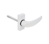 Amig - Delta Rosette Door Handle | 121 x 72 mm | 8 mm Square | Elegant and Simple Design | Ergonomic Grip Handle | White Aluminium