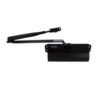Amig - Door Closer for Automatic Closing Doors Weight Max 40 kg and Max Width 85 cm | Aluminium Matte Black Finish | Prevents Accidents by Doors or Draughts | Includes Screws