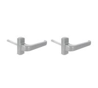 Amig - Door Handle with Fittings for Doors | Epsilon | 132 x 70 mm | 8 mm Square Pin | Elegant and Simple Design | Ergonomic Handle | Grey Aluminium (Pack of 2)