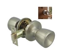 Amig - Door Knobs - Cup Style Passage Door Knob for Interior Doors - Double-Sided Knob Set - Adjustable 60/70 mm Latch - Stainless Steel - Satin Stainless Steel