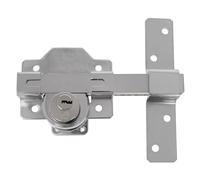 Amig - Door Security Bolt Surface Mounted Lock with Round Cylinder Inside and Outside Mod. 4 - Key Lock - 105 x 170 mm - Includes 5 Dimple Keys - Silver Steel