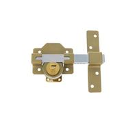 Amig - Door Security Bolt Surface Mounted Lock with Round Cylinder Inside and Outside Mod. 4 - Key Lock - 105 x 170 mm - Includes 5 Dimple Keys - Hammered Steel