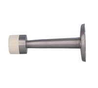 Amig Door Stop for Passage Doors Diameter 19 x 75 mm Model 600 Brass Chrome Finish White Rubber Wall Mounted Includes Chipboard for Installation