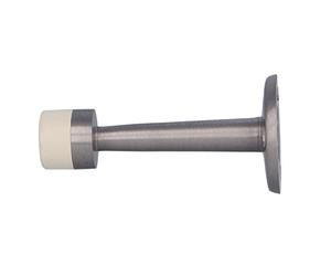 Amig Door Stop for Passage Doors Diameter 19 x 75 mm Model 600 Brass Chrome Finish White Rubber Wall Mounted Includes Chipboard for Installation
