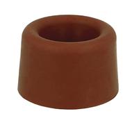 Amig - Door Stopper | Diameter 23 x 23 mm | Fixes to The Floor by Screw | Easy Holder to Protect The Walls from Bumps and Scratches | Prevents Carriers | Brown Plastic