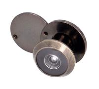 Amig - Door Viewer | Super Angle Lens | for Interior and Exterior Entrance Doors | Leather Colour | Brass | Dimensions: Diameter 14 mm | Door Thickness 15-25 mm
