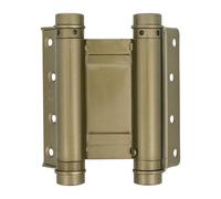 Amig - Double Action Hinge - 100 x 126 mm - Square Edges - with Closing Power Regulation - Holds Entry Doors Firmly - Martelé Steel