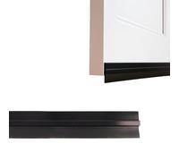 Amig - Draught excluder for Door - Under Door Insulation - Overlay Adhesive - Prevents Cold Draughts from Outside - Semi-Rigid PVC Brush - Size: 1 m - Color: Black - Material: Aluminium