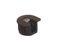 Amig - Eccentric Hitch, M6 - Ø 20 x 12.5 mm, 4 Units, for Mounting Boards with Screws Model 60 of M8, Optimal for Joining Shelves and Furniture, Brown Plastic