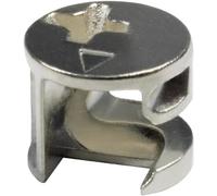 Amig - Eccentric Hitch | Metal | Diameter 12 x 10 x 5.5 mm | 4 Units | for Assembly of Boards with Eccentric Hitch Model 50 | Ideal for Union of Shelves and Furniture | Zamak Silver