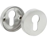 Amig - Escutcheon for Euro Profile cylinders - Stainless Steel 18/8 Cover Plate - Ø53.5 mm and 10 mm Thickness - Standard Cut-Out 33.2 mm - Matt Silver Finish - Mod. 3