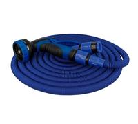 Amig - Expandable Hose | 15 m | Includes Accessories and 9 Function Irrigation Gun | Supports up to 6 Bar Pressure | Blue | Double Latex