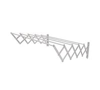 Amig - Extendable Clothes Airer for The Wall | 150 x 14 x 3 cm | Highly Durable Aluminium | Stainless Steel Screws | for Indoor and Outdoor Use | Easy Installation