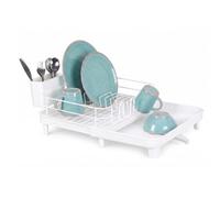 Amig Extendable Dish Rack with Drain White VIKA