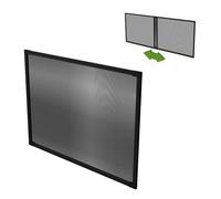 Amig - Extendable Mosquito Net for Window - 100 x 70 cm - Black Aluminum Frame - Gray Fiberglass Mesh - Adjustable - Tool-Free Installation - Mod. ME01