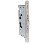 Amig - Fire Door Lock | Double Nut & Cylinder | Emergency No Panic | Europrofile Compatible | Stainless Steel | Door Security | Cylinder Mortice Lock | Door Handle, Matt, 65 x 72 mm