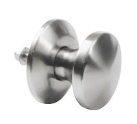 Amig - Fixed Door Knob | Stainless Steel | Classic Round Design | Easy Installation | Ideal for Interior Doors | Ergonomic Grip | Compatible with Any Decor, Mate, Edelstahl