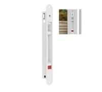 Amig - Flush-Mounted Lock for Aluminium Sliding Windows and Doors - Hook Lock for Recess mounting - Dimensions: 174 x 23 mm - Colour: White - Rounded faceplate - Screw Installation