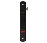 Amig - Flush-Mounted Lock for Aluminium Sliding Windows and Doors - Hook Lock for Recess mounting - Dimensions: 192 x 28 mm - Colour: Black - Square faceplate - Screw Installation