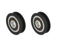Amig - Fly Screen Bearings | Set of 2 | Diameter 21 mm | Ball Bearing with Guide Groove | for Mounting on Insect Protection Sliding Windows | Black Polyamide