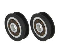 Amig - Fly Screen Bearings | Set of 2 | Diameter 23 mm | Ball Bearing with Guide Groove | for Mounting on Insect Protection Sliding Windows | Black Polyamide