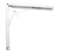 Amig - Folding Bracket for wall Shelves | Metal Bracket for Shelves | Angle for Shelves | Shelf Support | Steel | White | Dimensions: 200 mm | Maximum Recommended Weight: 50 kg