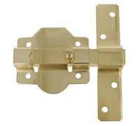 Amig - Gold Steel Surface-Mounted Bolt | High Security Keyless Latch | 88 x 131 mm | Heavy-Duty Door Lock for Front or Back Doors | Mod. 1P