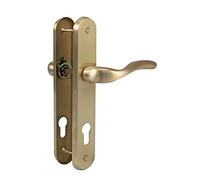 Amig - Handles with Steel Plate for Doors | Model Lena | 238 x 40 mm | 70 mm Key | Elegant and Simple Design | Matte Brass Steel