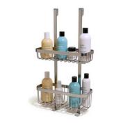 Amig - Hanging Shower Shelf - Bathroom Organizer with 2 Levels for Shower Enclosure - No Drill Basket for Gel, Shampoo and Bath Accessories - Stainless Steel