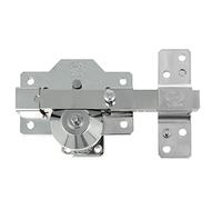 Amig - High Security Overlap Lock for Wooden Doors | Mod. 8 Plus | 90 x 154 mm | with Round Security Cylinder and Latch | Silver Steel