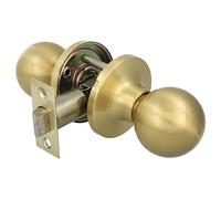 Amig - Interior Door Knob - with Entry Handle 60/70 mm - Ball Knob on Both Sides - for 35 to 45 mm Wood Passage Doors - Matt Brass