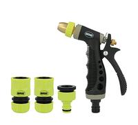 Amig - Irrigation Kit | 4 Components | 1 Adjustable Flow Irrigation Gun, 1 Adapter with Reducer and 2 1/2" and 3/4" Quick Fittings with Stop Function | Pistachio Green and Black