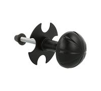 Amig - Knob | Fixed and with Rosette | Ø 55 mm | Simple and Elegant Finish | Ideal for All Types of Interior Doors | Steel Plate and Black Zamak knob