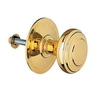 Amig - Knob Model 15 Gold-Plated Solid Brass with Polished Surface for Exterior Doors | Diameter Handles Diameter 70 mm | Height 77 mm | Includes Screw and Nuts