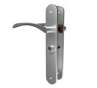 Amig - Left Door Handle Mod. ISHI with Lever Mod. 46 - Brushed Nickel Steel - 240 x 45 mm - 8 mm Spindle - Incl. 2 Keys - for Doors from 35 to 45 mm - Matte Silver