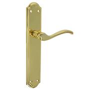 Amig - 23518 Elegant Gold Door Handle Set | Includes Screws, Ergonomic Design | Durable Zamak Material, Gold, Metal