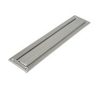 Amig - Mail Slot Stainless Steel Silver Mod. 2 - Flap for Walls or Doors - Letter Collector with Stainless Steel Cover - 342 x 73 mm - Slot Size: 312 x 43 mm - Silver Color - Letter Slot