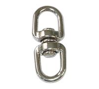 Amig - Mod. 30140 Nickel-Plated Steel Swivel Ring | Double Eye Anchor Connects with Shackles and Carabiners and Prevents Ropes, Chains or Tapes from Reinforcing | Measurements: Ø 3.8 x 50 mm