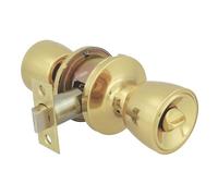 Amig Mod. 602 - Set of Knobs | Polished Brass | 18.5 x 8 cm | Includes Door Bolt | Private Function | External Emergency Device and Internal Lock | Door from 35-45 mm