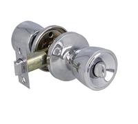 Amig Mod. 602 - Set of Knobs | Shiny Chrome Brass | 18.5 x 8 cm | Includes Door Knob | Private Function | External Emergency Device and Internal Lock | Door from 35-45 mm