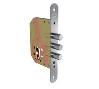Amig - Mortice Lock with Bolts for Wooden Doors | 50 mm | Without Cylinder and Safety Shield | Mod. 1103 | Steel | Matt Chrome | Includes Screws