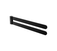 Amig - Movable Double Bathroom Towel Rail Mod. Oma-3 | Wall-Mounted Towel Holder Screws Included | 434 x 75 x 30 mm | Zamak | Matt Black