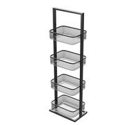 Amig - Multi-Purpose Organizer - 4 Baskets in Height - Black Steel - Fruit and Vegetable Storage - Size: 27,6 x 18 x 89,2 cm